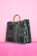 Black Bamboo Mudcloth Bag 1