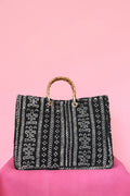 Black Bamboo Mudcloth Bag 1