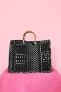 Black Bamboo Mudcloth Bag 1