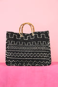 Black Bamboo Mudcloth Bag 2