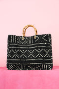 Black Bamboo Mudcloth Bag 2