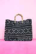 Black Bamboo Mudcloth Bag 2