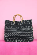 Black Bamboo Mudcloth Bag 2