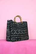 Black Bamboo Mudcloth Bag 3