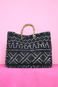 Black Bamboo Mudcloth Bag 3