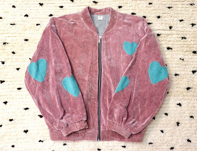 Rose Velvet Bomber Jacket