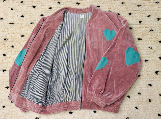 Rose Velvet Bomber Jacket