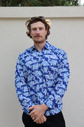 Cool Blue Block Print Shirt