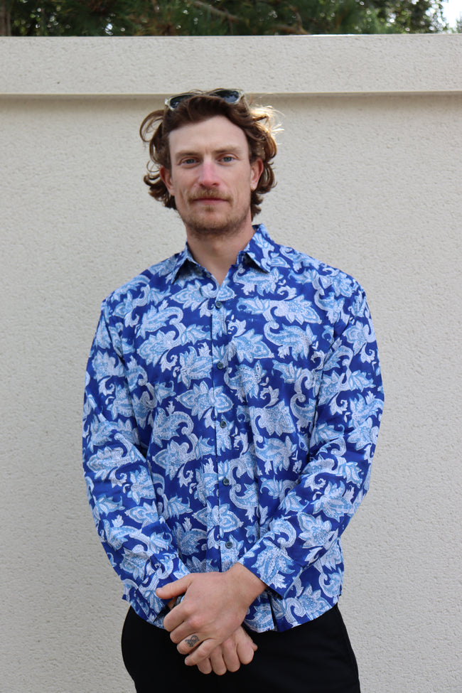 Cool Blue Block Print Shirt