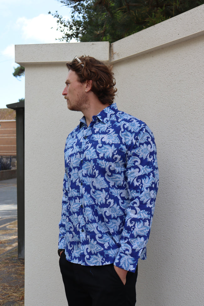 Cool Blue Block Print Shirt