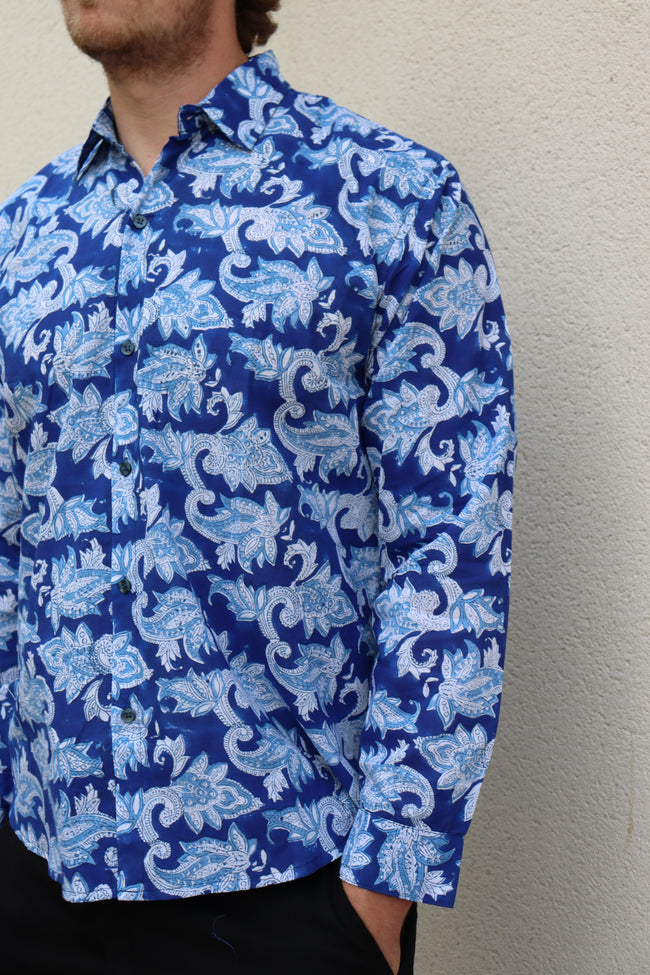 Cool Blue Block Print Shirt