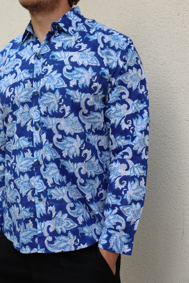 Cool Blue Block Print Shirt