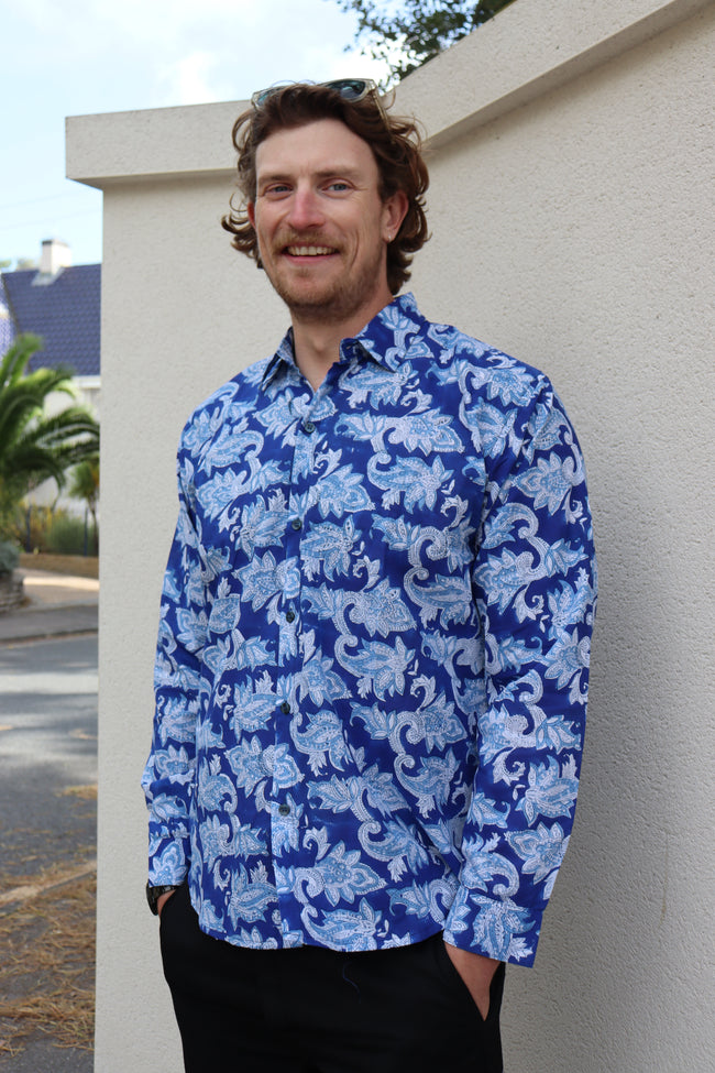 Cool Blue Block Print Shirt