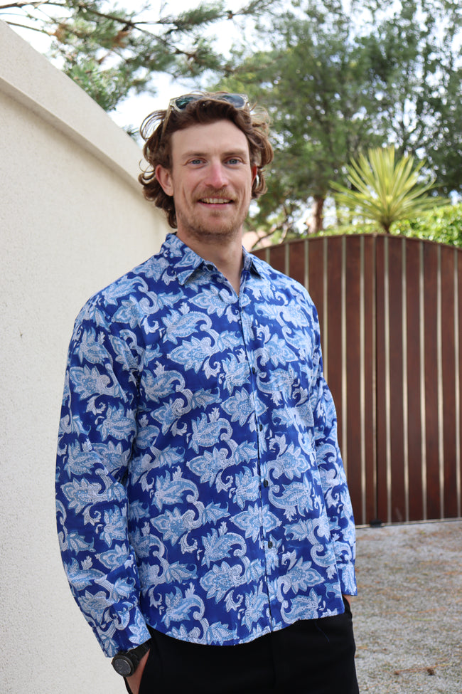 Cool Blue Block Print Shirt