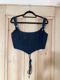 UK10 Blue Denim Corset