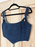 UK10 Blue Denim Corset