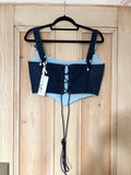UK10 Blue Denim Corset