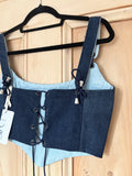 UK10 Blue Denim Corset