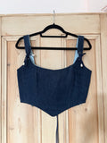 UK12 Blue Denim Corset