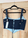 UK12 Blue Denim Corset