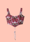 Handmade 60s Vintage Fabric Corset