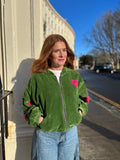Emerald Velvet Bomber Jacket