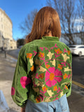 Emerald Velvet Bomber Jacket