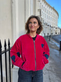 Fuchsia Velvet Bomber Jacket