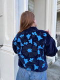 Navy Velvet Bomber Jacket
