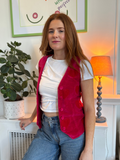 Fuchsia Velvet Waistcoat