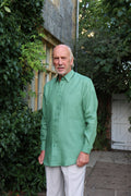 Longer Fit Green Linen Shirt