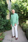 Longer Fit Green Linen Shirt