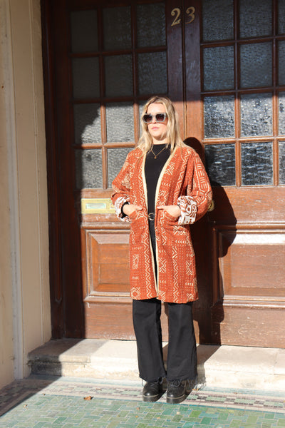 Chocolate Mudcloth Coat