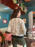 Bomber Jacket White Mudcloth