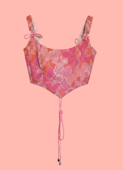 Handmade 60s Vintage Fabric Corset