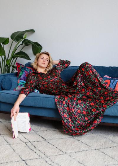 Fields of Summer Silk Shirt Dress