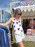 Blue Sweetheart Cotton Waistcoat
