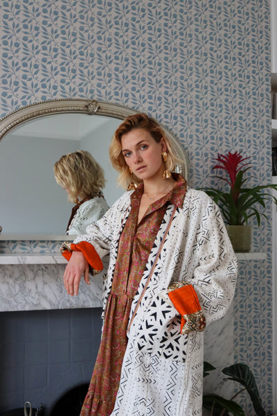 Short Blood Orange Lined Coat