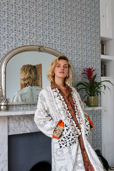 Short Blood Orange Lined Coat