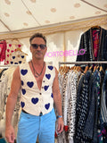 Blue Sweetheart Cotton Waistcoat
