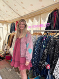Rose Velvet Bomber Jacket