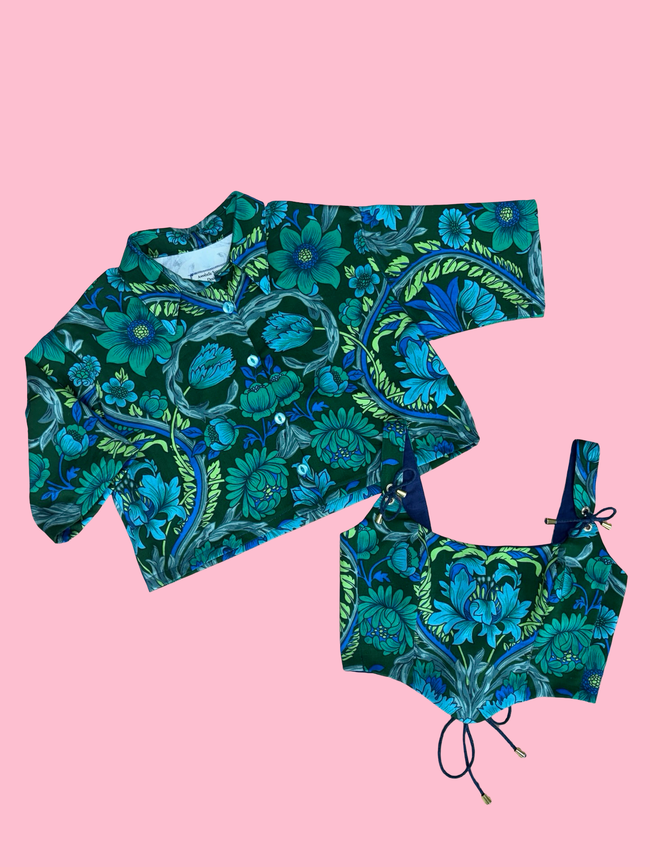 Handmade Art Nouveau Vintage Fabric Shirt