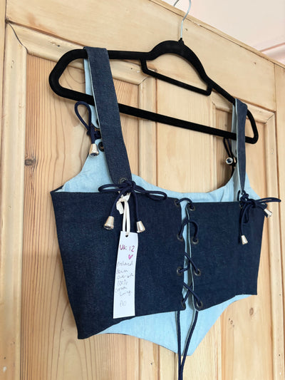 UK12 Blue Denim Corset