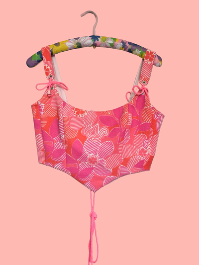 Handmade 60s Vintage Fabric Corset