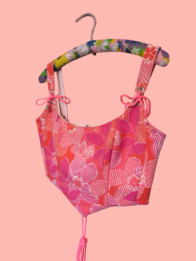 Handmade 60s Vintage Fabric Corset