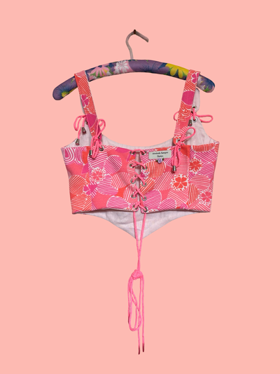 Handmade 60s Vintage Fabric Corset
