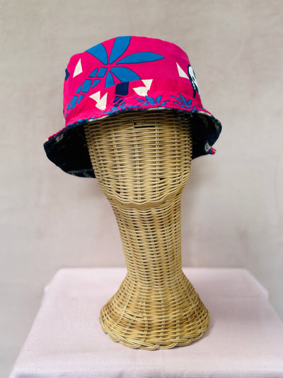 Indigo reversible bucket hat