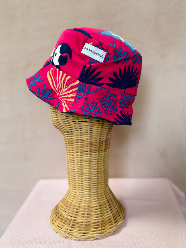 Indigo reversible bucket hat
