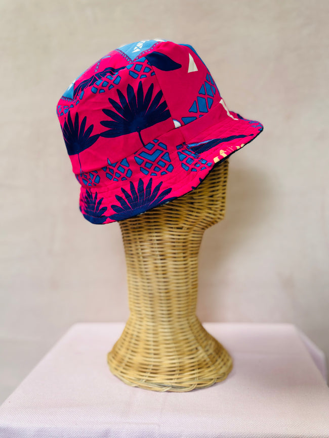 Indigo reversible bucket hat
