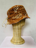 Brown reversible bucket hat